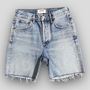 AGOLDE Rumi High Rise Cut Off Denim Shorts in Renewal Style A120-811 - Size 23